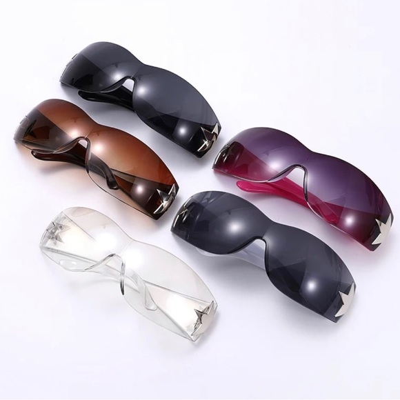 Luxury Brand punk sunglasses New Women Men 2000's Wrap Around Sun Glasses UV400 - Picture 9 of 13